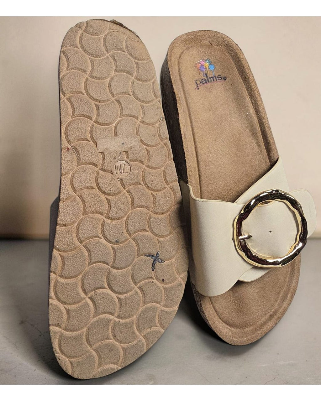 palms Oversized Buckle Platform Slide Sandals