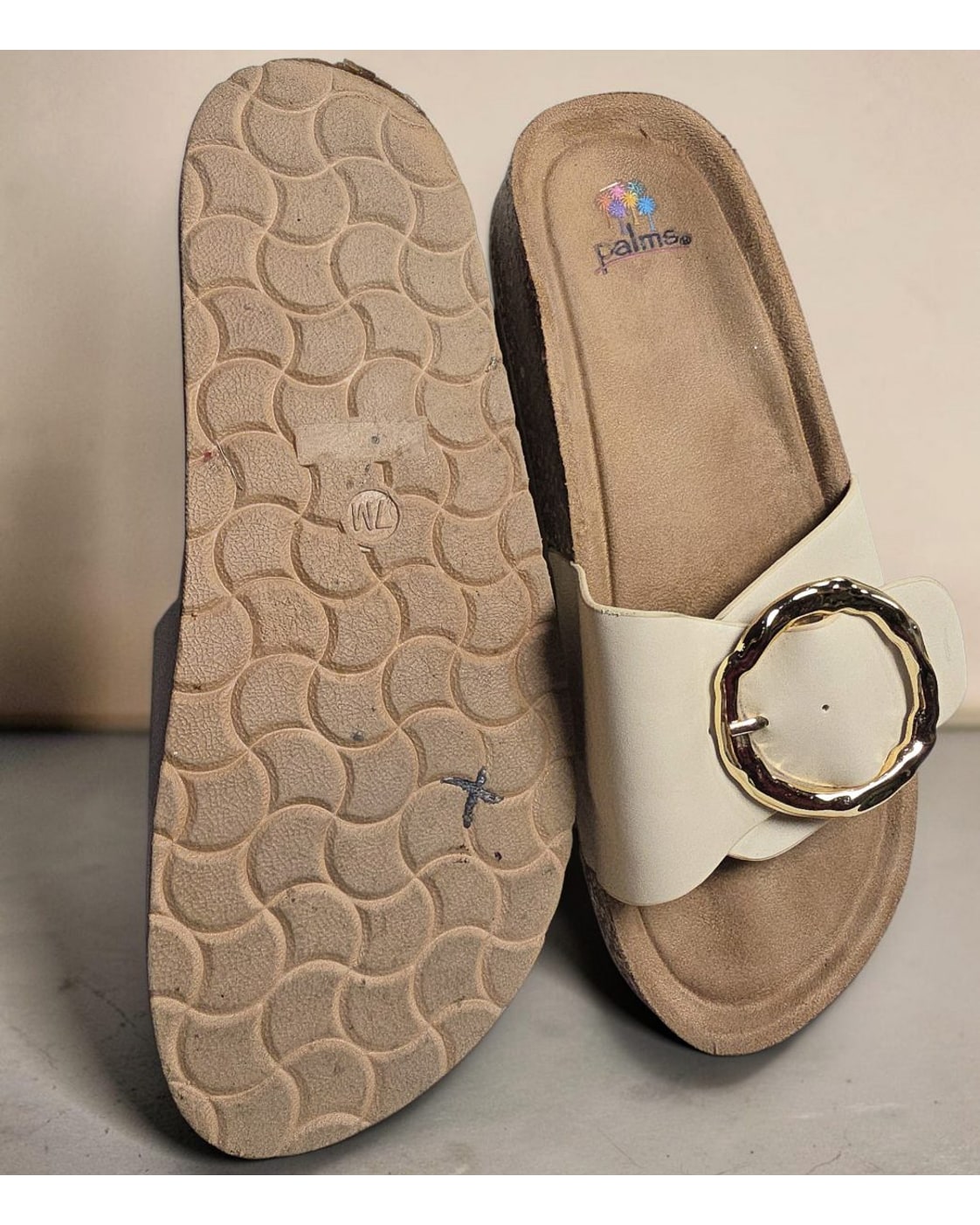 palms Oversized Buckle Platform Slide Sandals