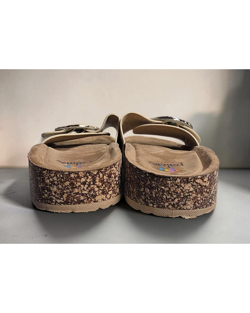palms Oversized Buckle Platform Slide Sandals
