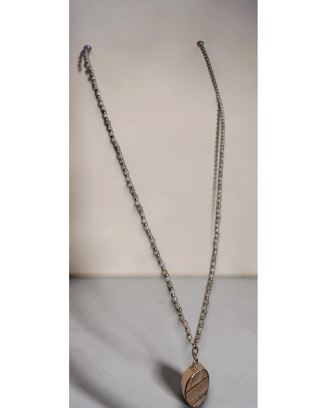 Oval Pendant Spike-Drop Lariat Necklace