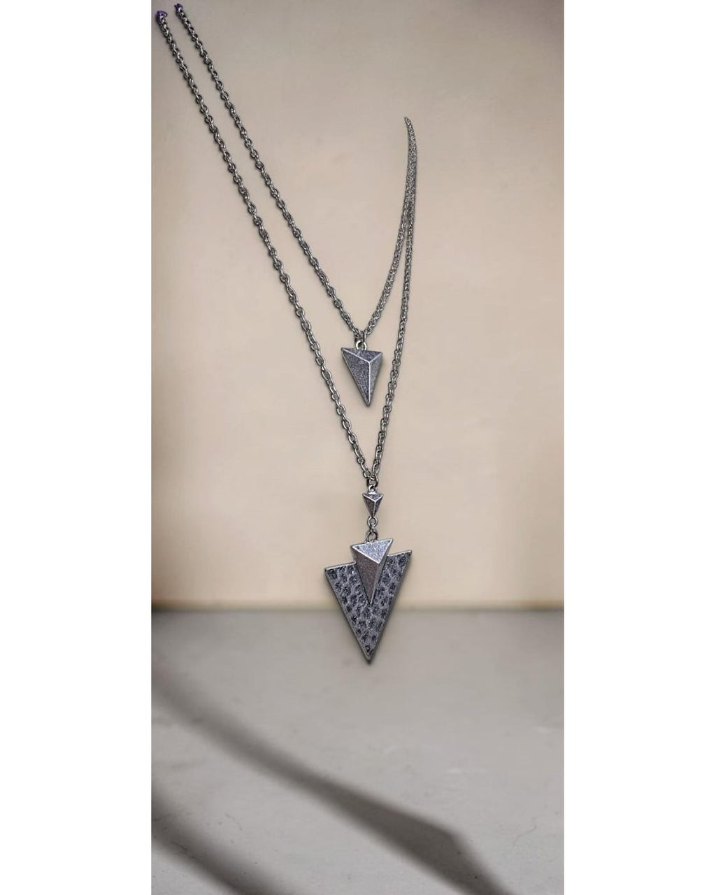 Layered Triangle Pendant Necklace