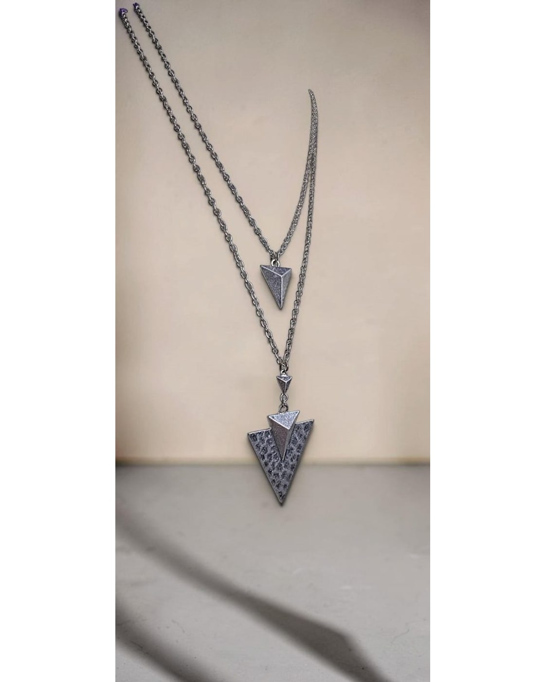 Layered Triangle Pendant Necklace