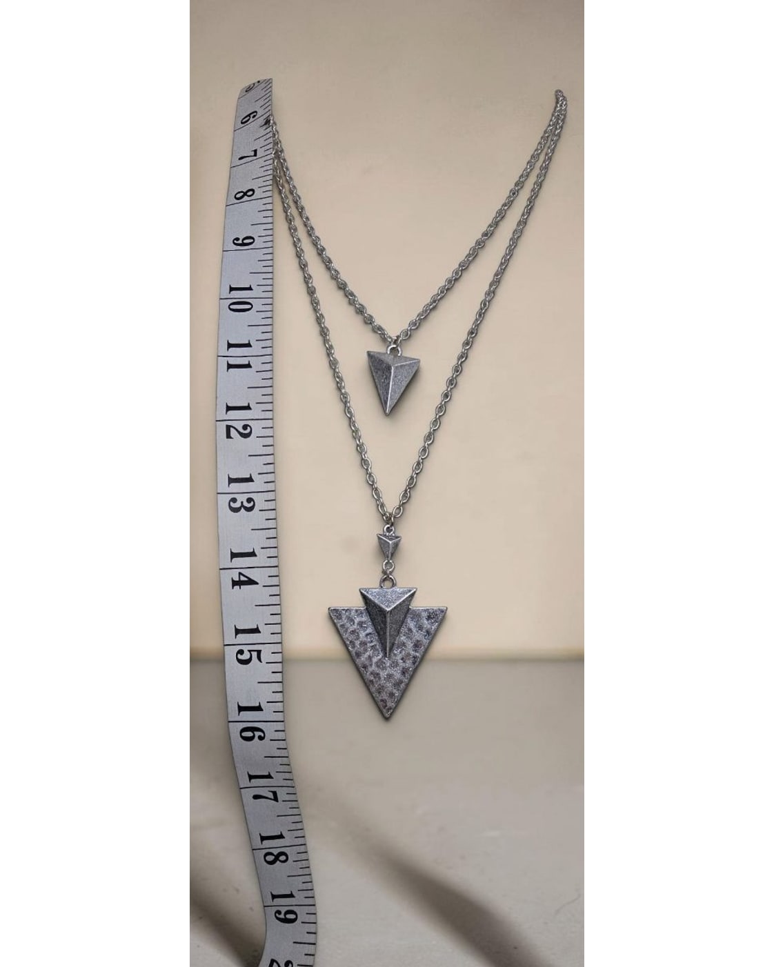 Layered Triangle Pendant Necklace