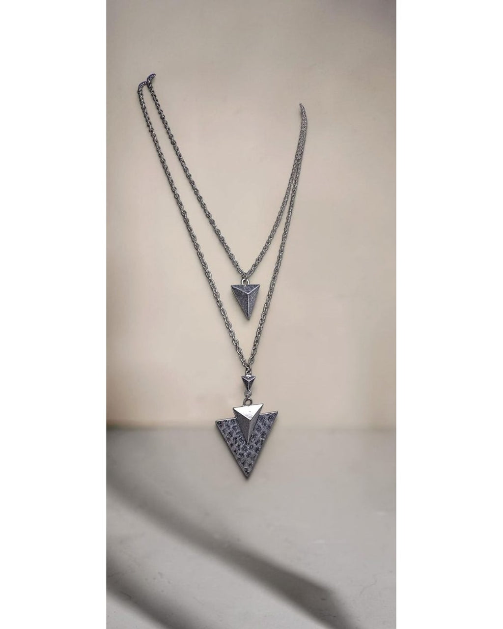 Layered Triangle Pendant Necklace
