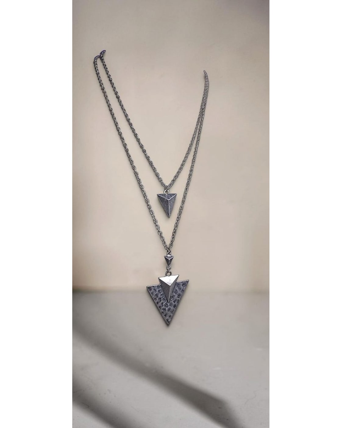 Layered Triangle Pendant Necklace