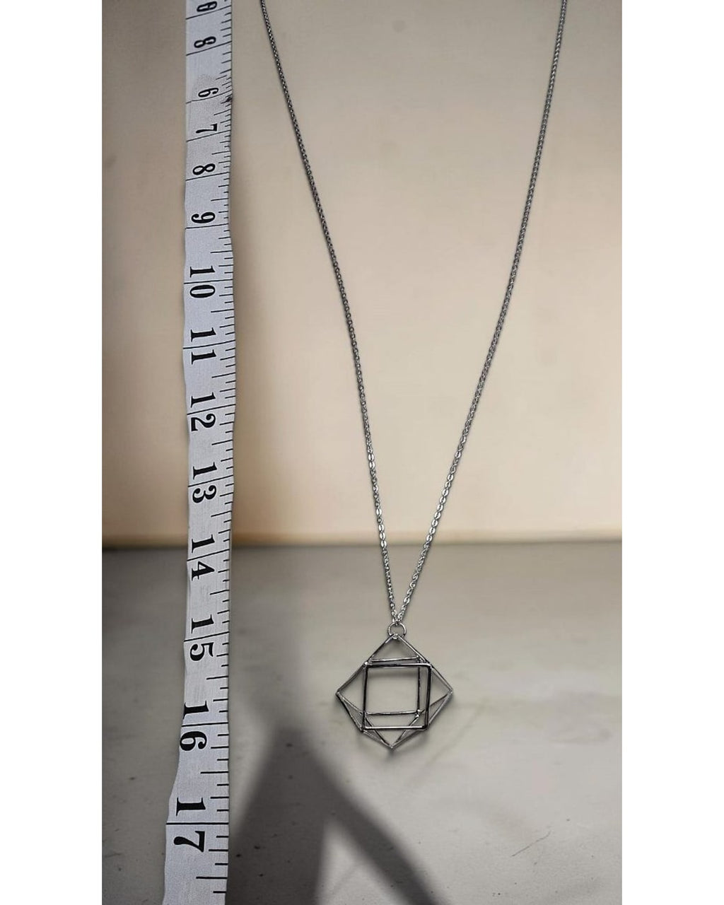 Geometric Cube Pendant Necklace