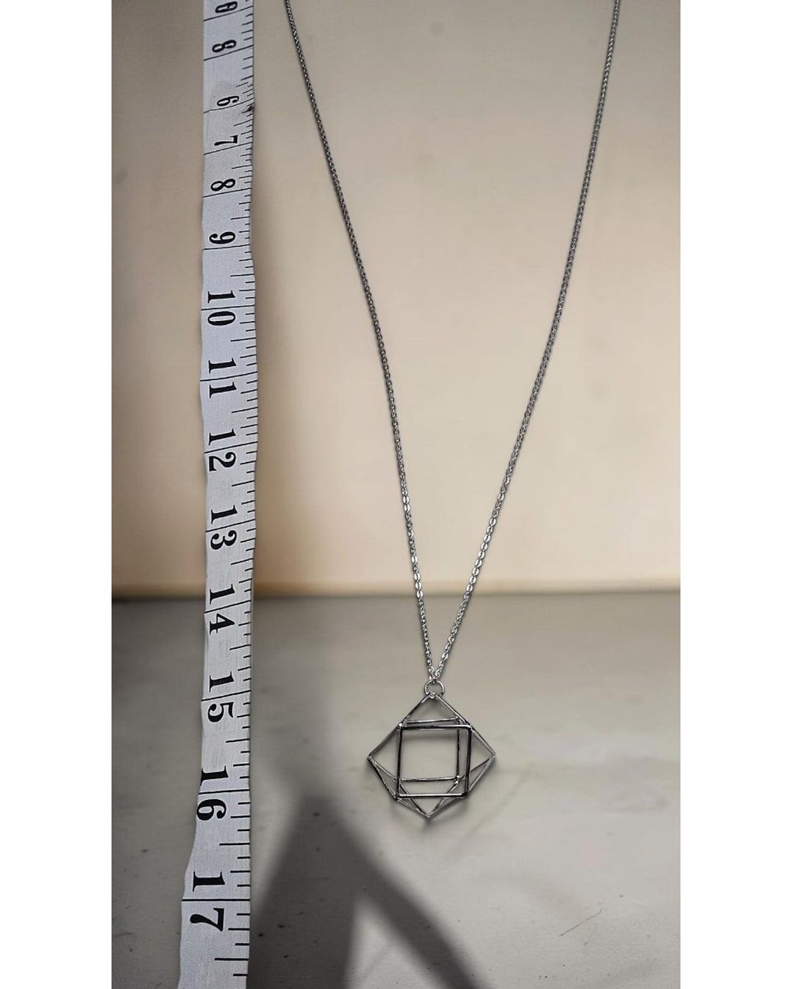 Geometric Cube Pendant Necklace