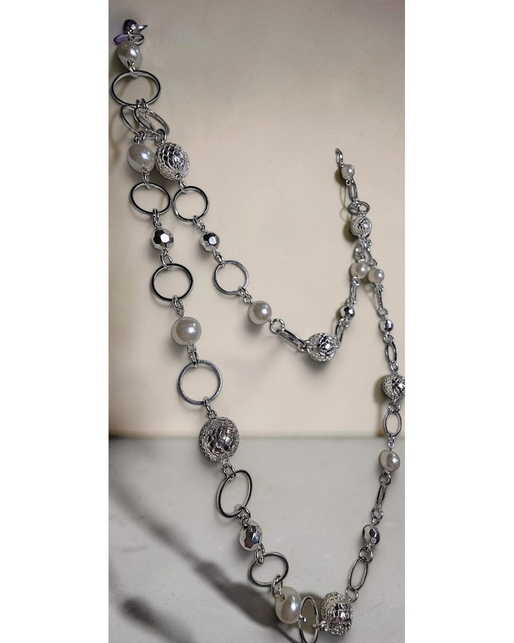Multi-Strand Pearl-Look Statement Necklace