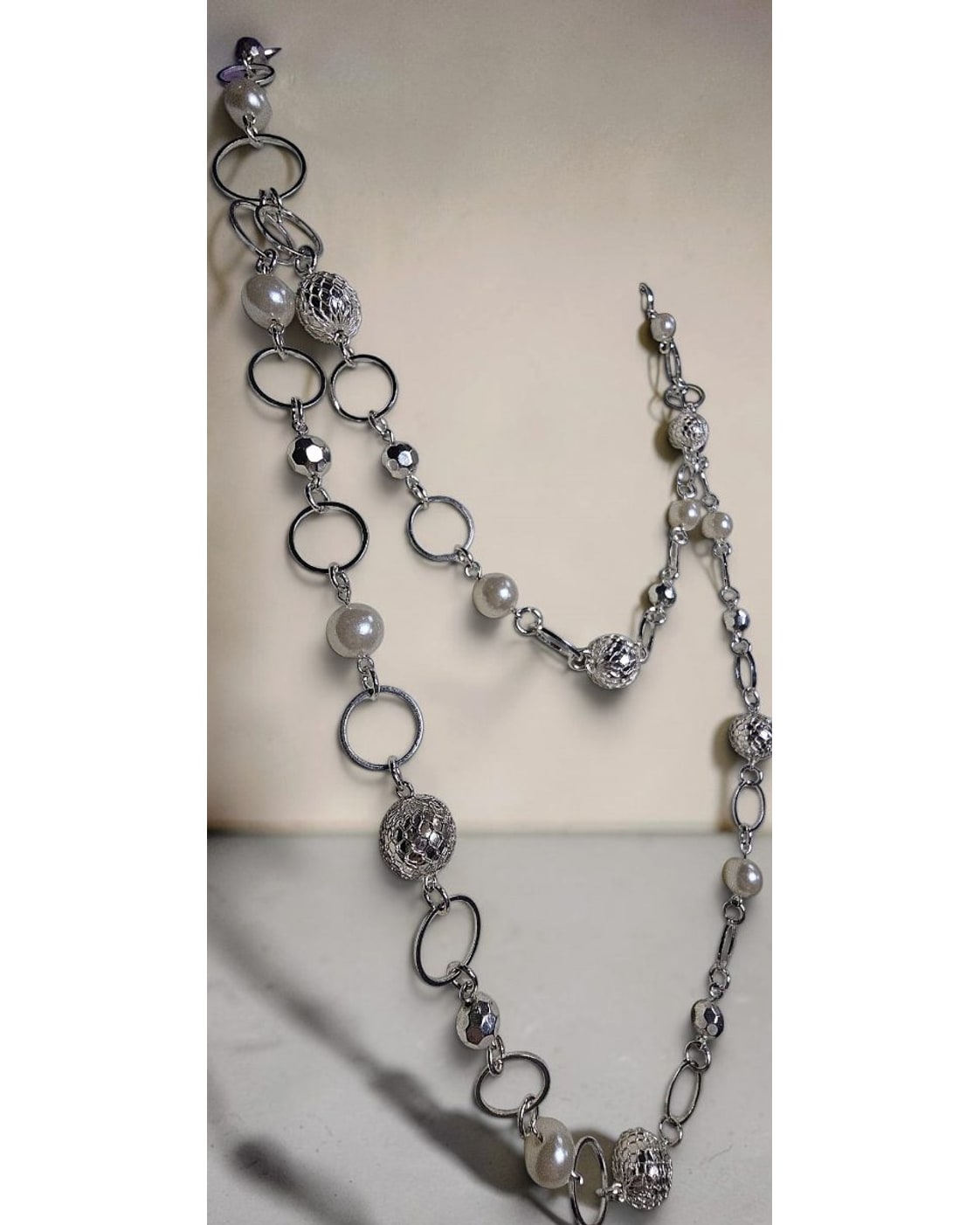 Multi-Strand Pearl-Look Statement Necklace
