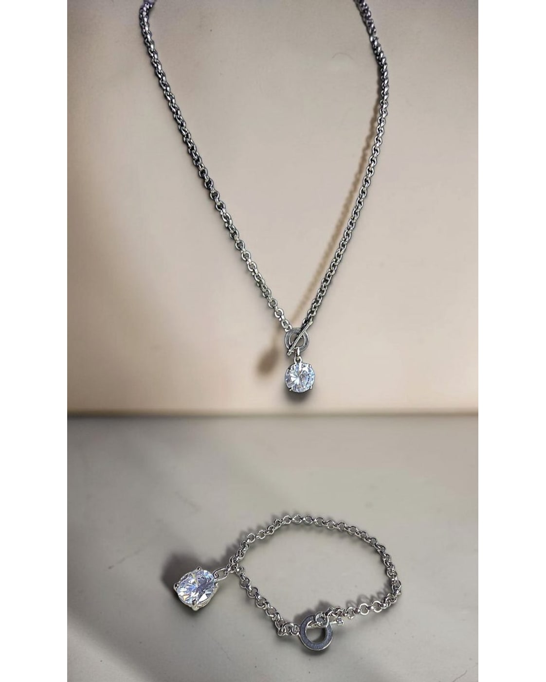2-Piece Solitaire Necklace & Bracelet Set