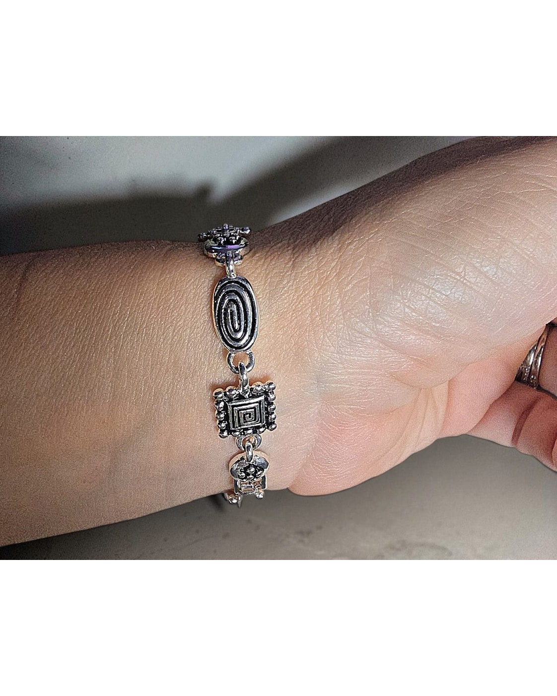 Geometric Spiral Link Bracelet