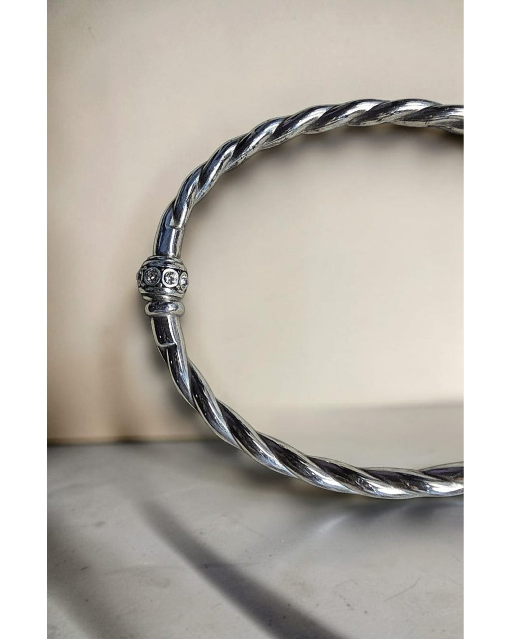 Brighton Twisted Cable Crystal Accent Cuff Bracelet