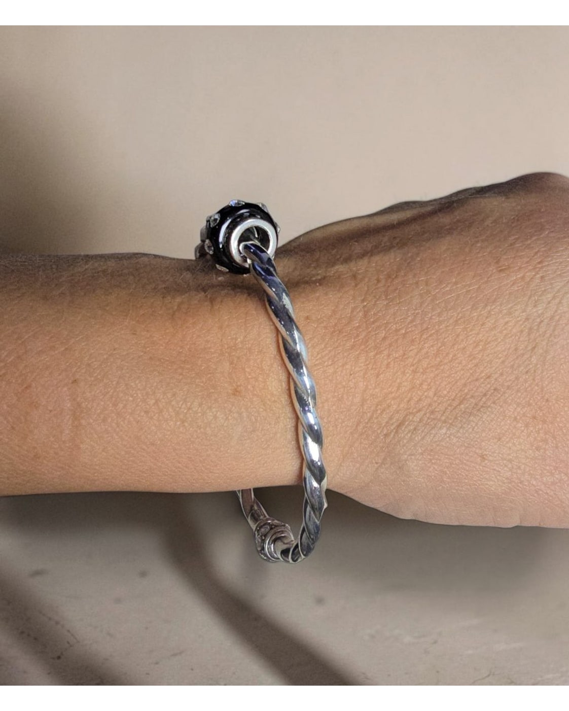 Brighton Twisted Cable Crystal Accent Cuff Bracelet