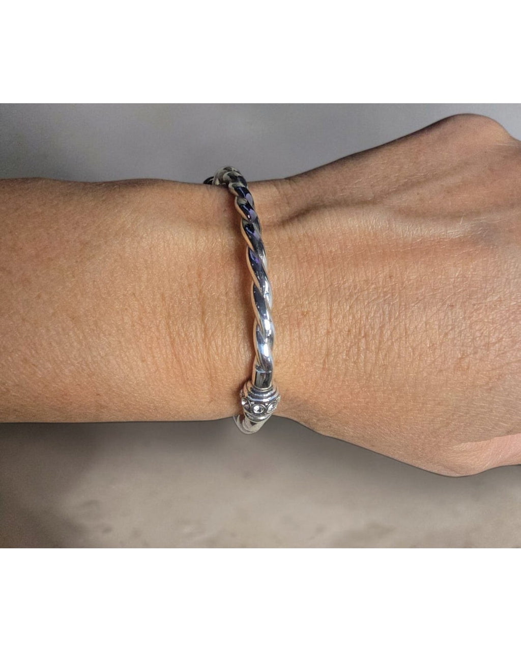 Brighton Twisted Cable Crystal Accent Cuff Bracelet