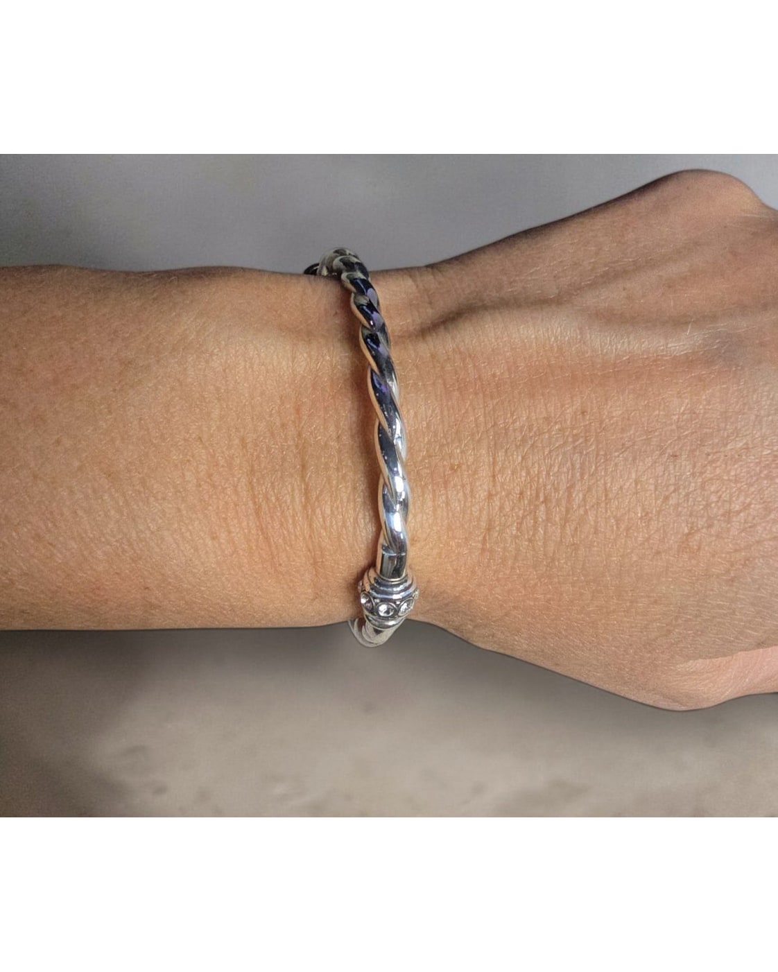 Brighton Twisted Cable Crystal Accent Cuff Bracelet