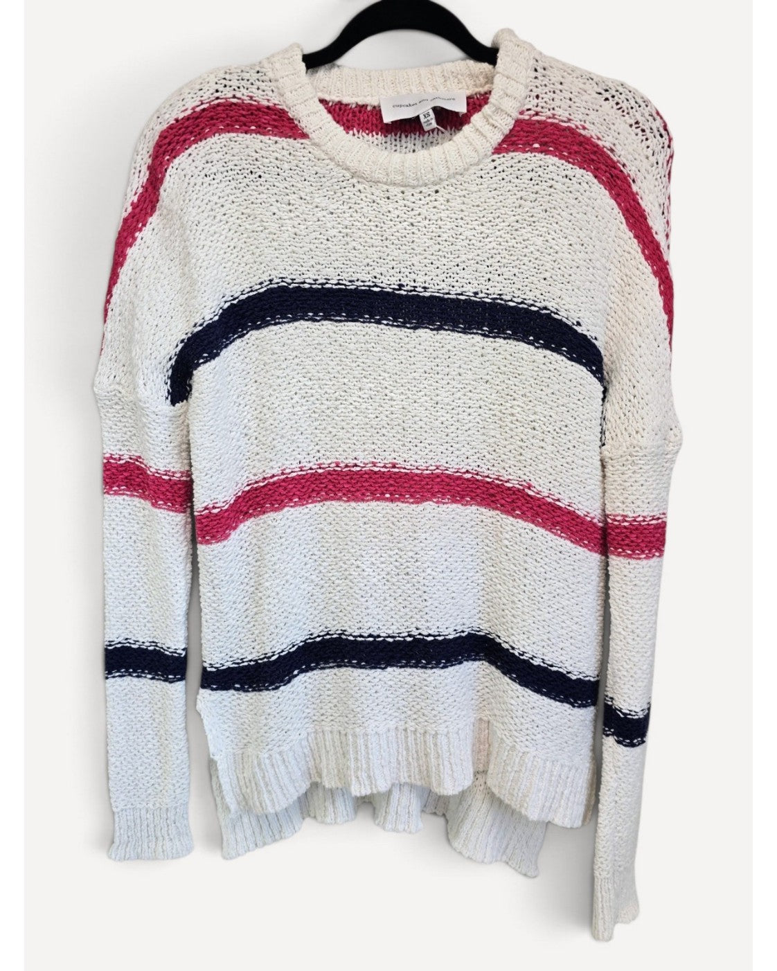 Multicolor Cupcakes and Cashmere Bold Stripe Sweater - #CH206172, size XS