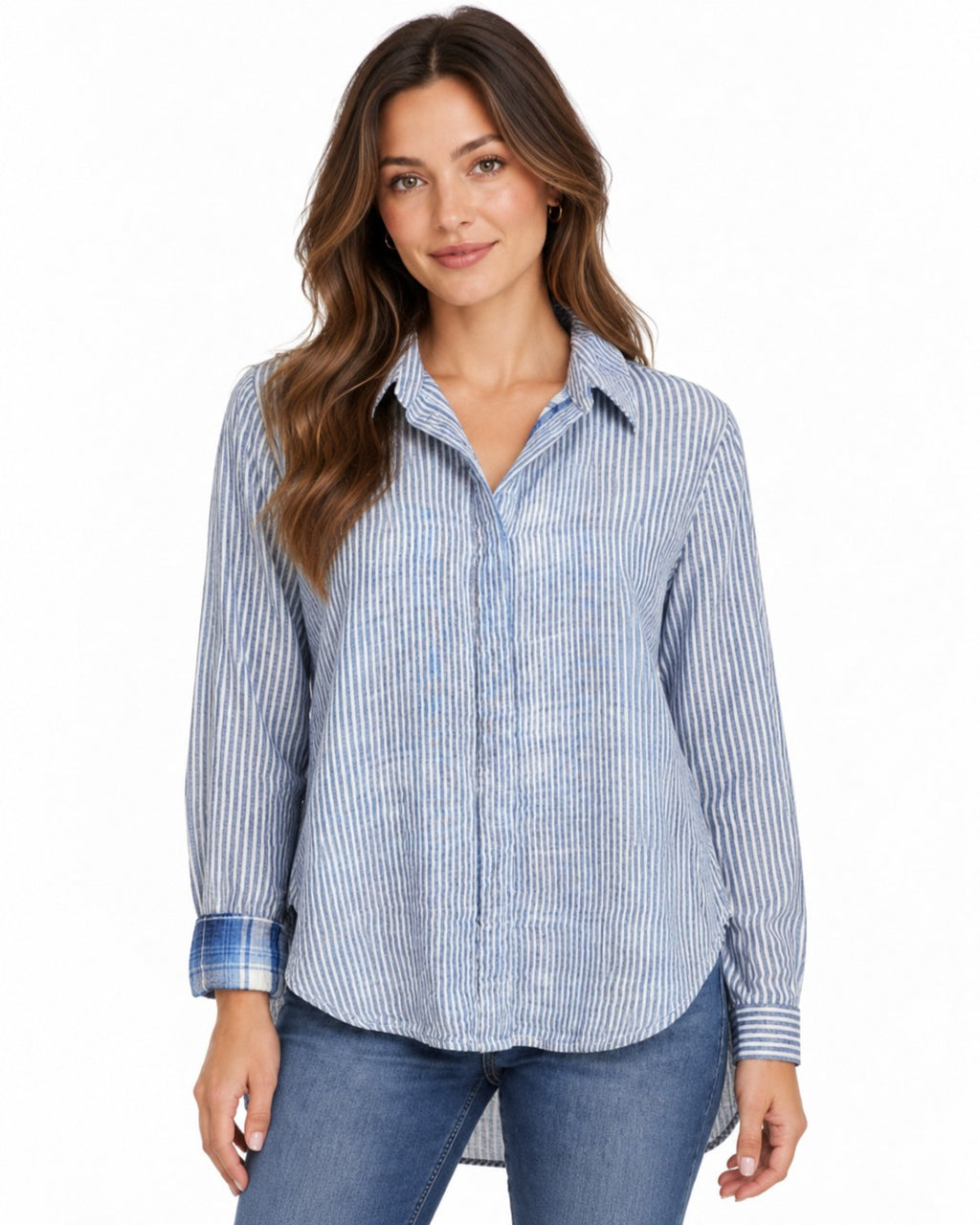 bella dahl Stripe High-Low Button Down - Style# B2260-655-235
