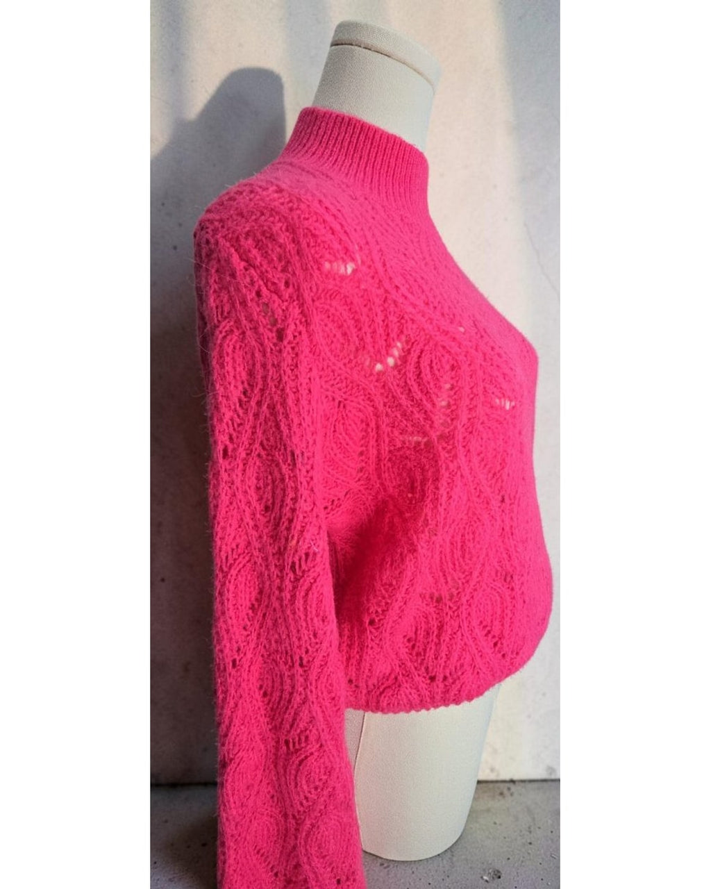 Pointelle Mock-Neck Sweater