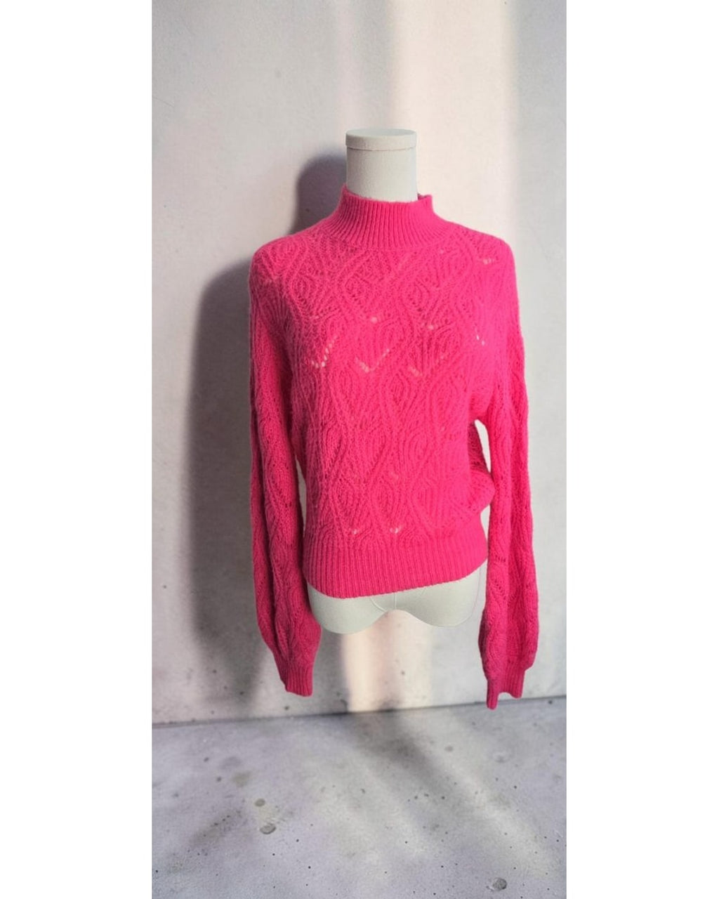Pointelle Mock-Neck Sweater