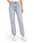 Twelve by OnTwelfth Cancun Light Wash Distressed Straight Jeans