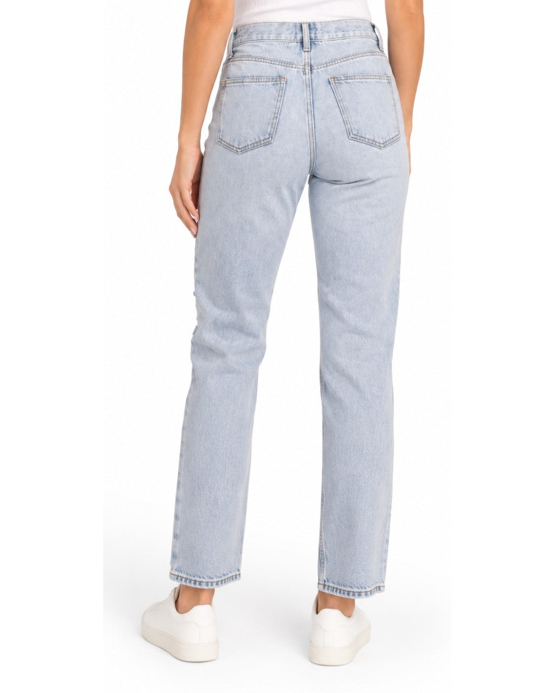 Twelve by OnTwelfth Cancun Light Wash Distressed Straight Jeans