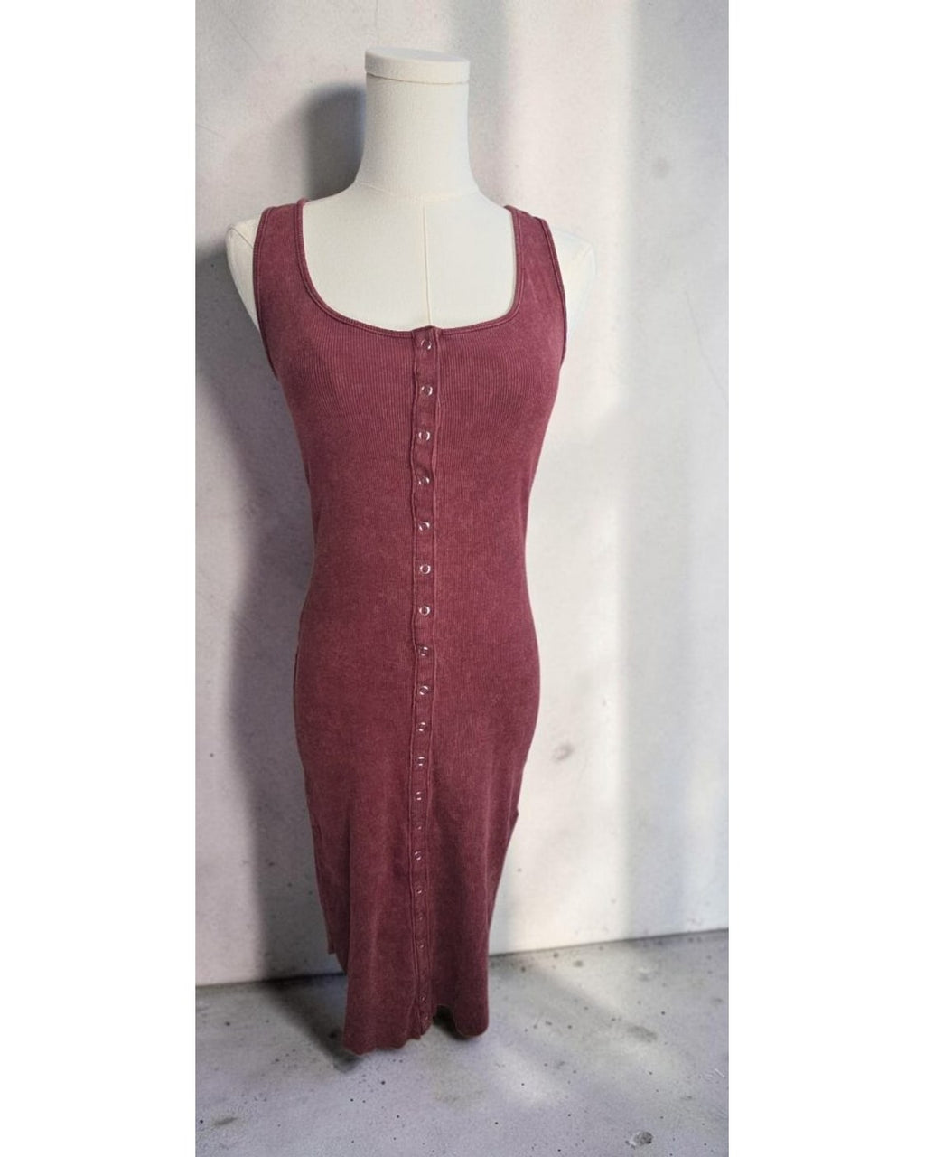 FOREVER 21 Ribbed Snap-Front Midi Dress