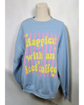GILDAN Happiest With An Iced Coffee Graphic Crewneck Sweatshirt
