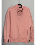 Snap-Neck Kangaroo Pocket Sweatshirt