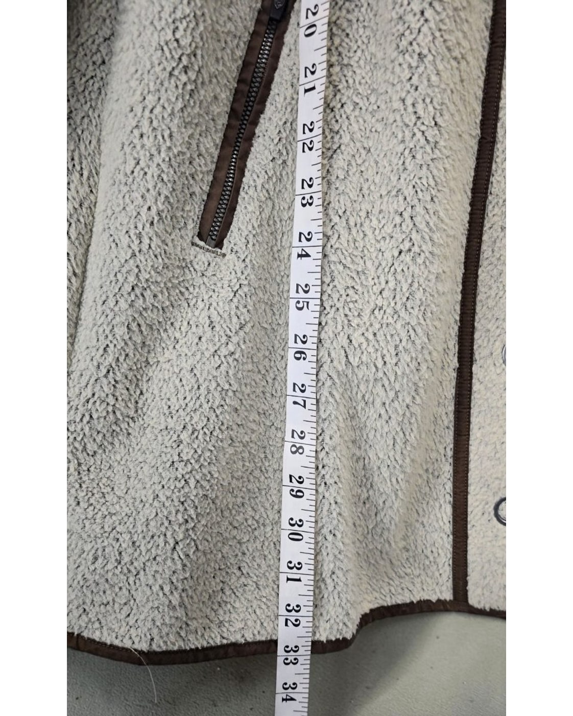 Sherpa Snap-Front Fleece Jacket With Contrast Trim