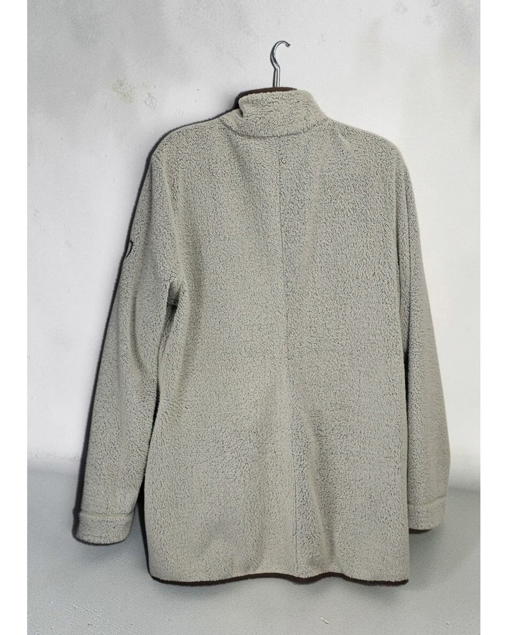 Sherpa Snap-Front Fleece Jacket With Contrast Trim
