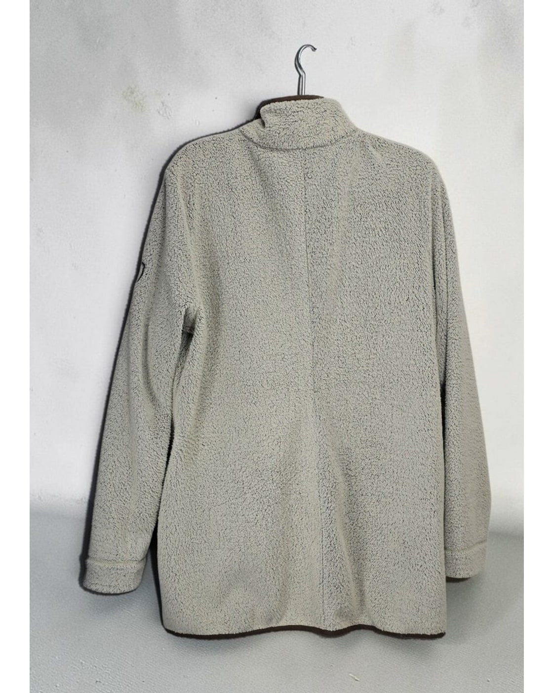 Sherpa Snap-Front Fleece Jacket With Contrast Trim