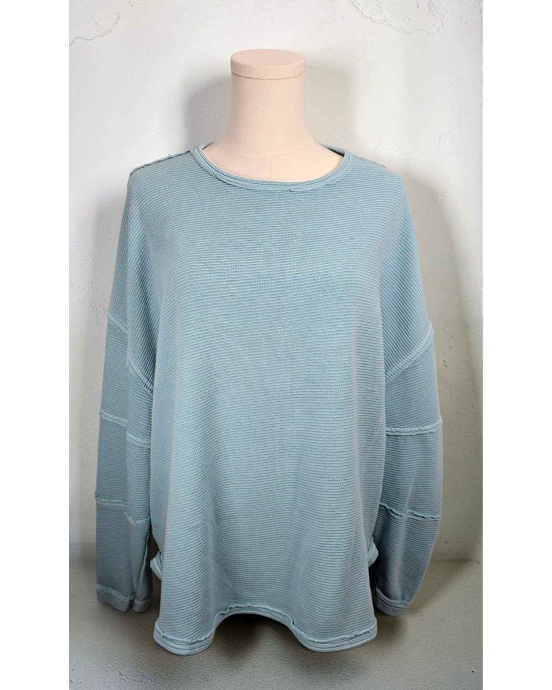 J.O.A. Exposed-Seam Oversized Knit Top