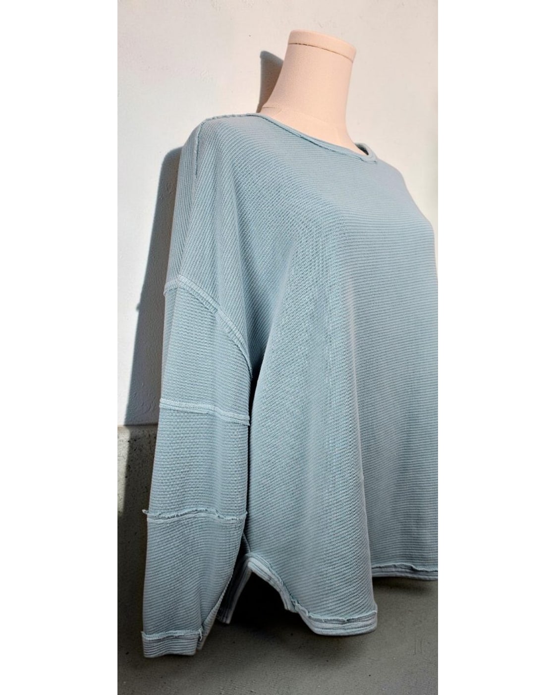 J.O.A. Exposed-Seam Oversized Knit Top