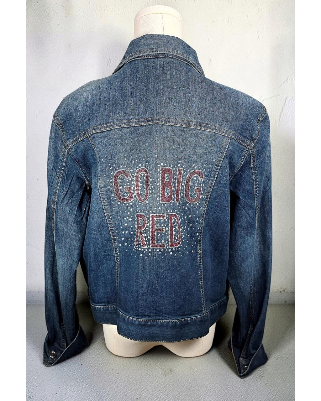 FADED GLORY Nebraska Huskers Rhinestone Denim Jacket - Style# FL33D0690