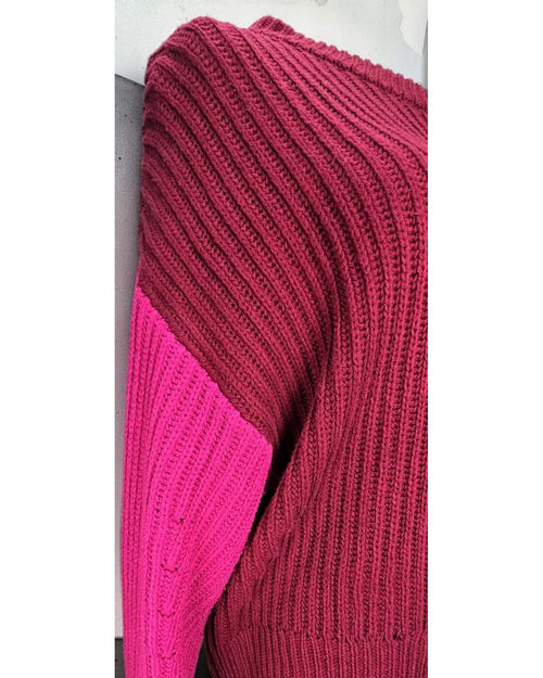 Pink A New Day Cropped Colorblock Crewneck Sweater, size XS – photo 2