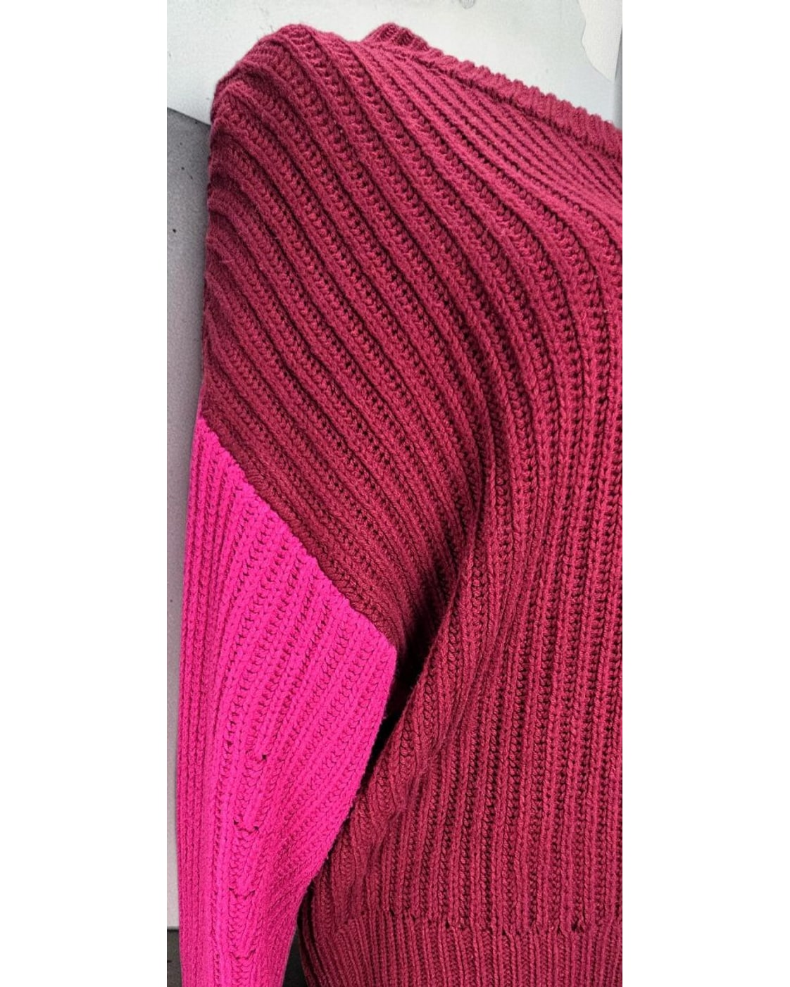 Pink A New Day Cropped Colorblock Crewneck Sweater, size XS – photo 3