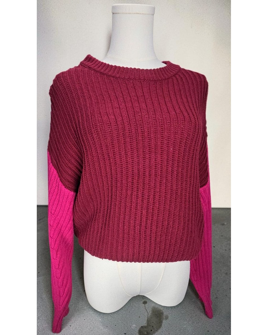 a new day™ Cropped Colorblock Crewneck Sweater
