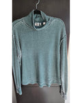 TRUE CRAFT Waffle-Knit Mock-Neck Top