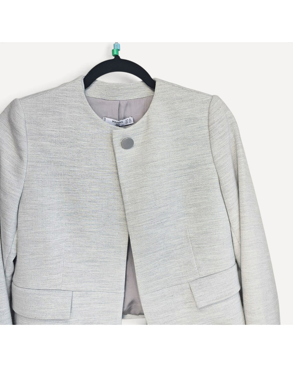 MANGO SUIT Collarless Cropped Jacket
