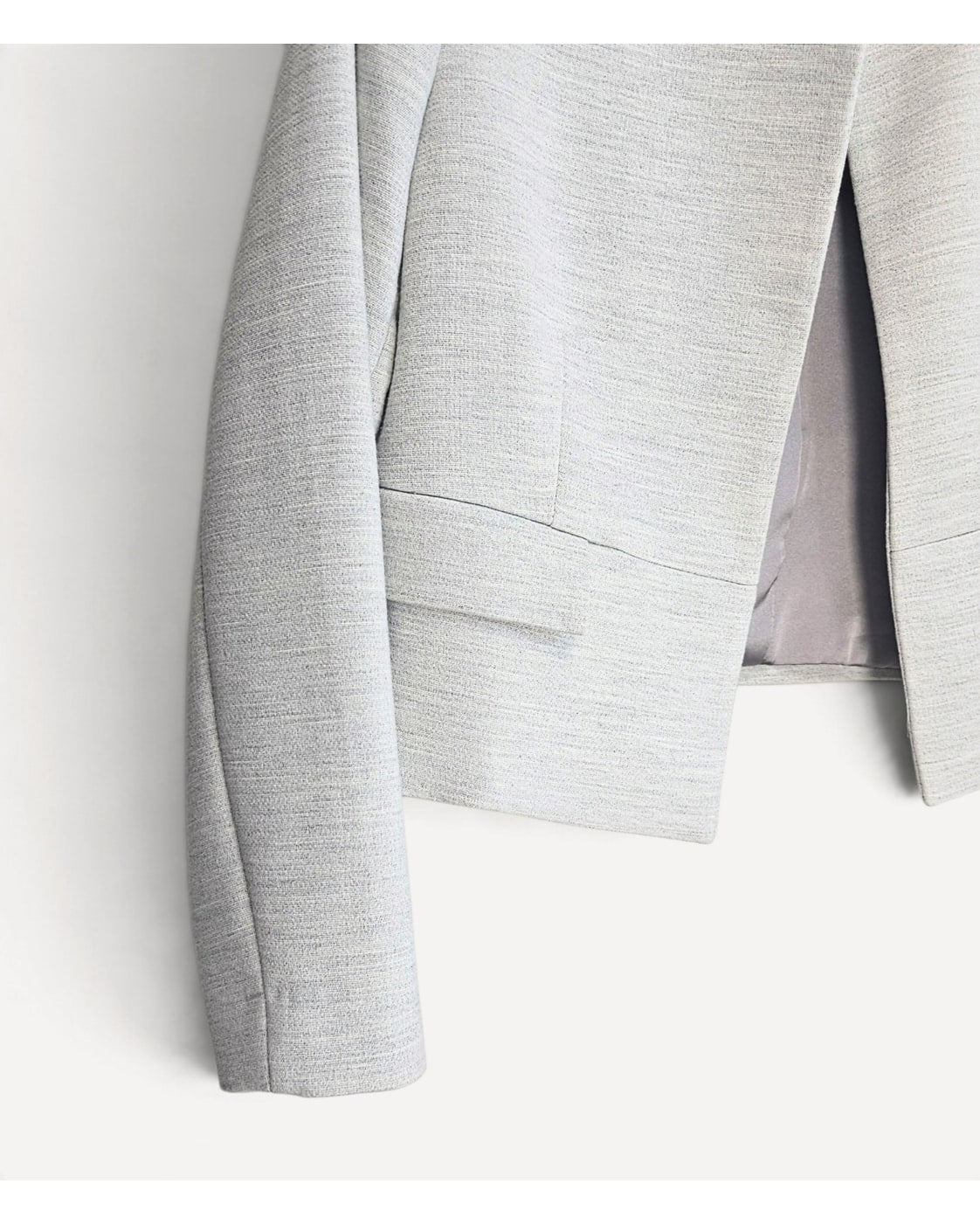 MANGO SUIT Collarless Cropped Jacket