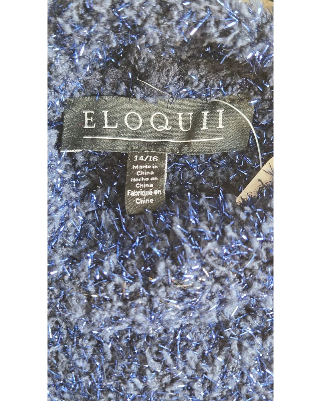 ELOQUII Metallic Fuzzy Cropped Sweater