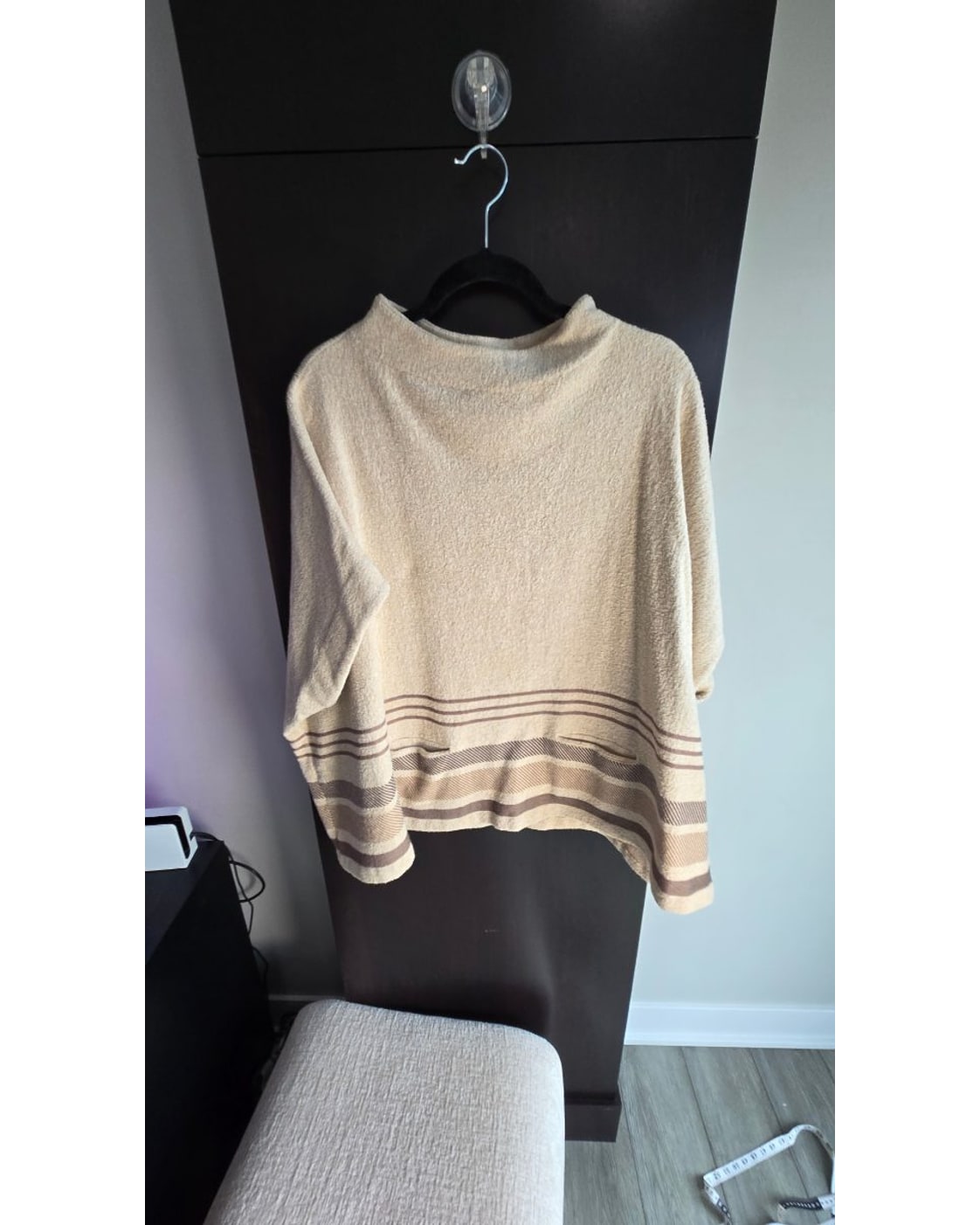 Faherty Striped Knit Poncho Sweater