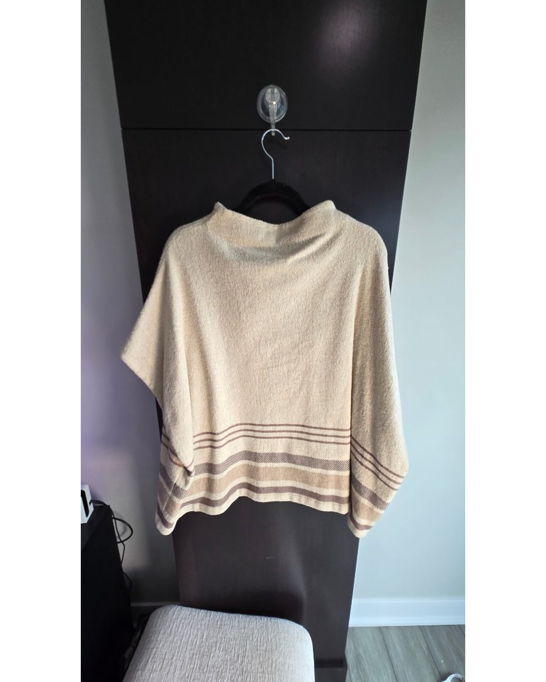Faherty Striped Knit Poncho Sweater