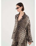 extro&vert Leopard Print Plissé Button Down
