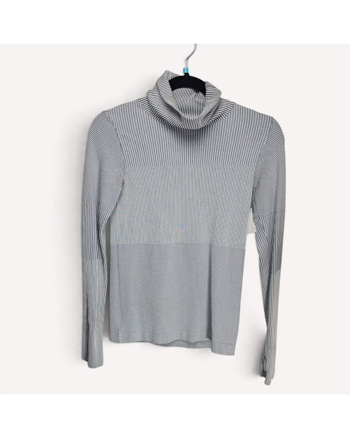 ATHLETA Striped Seamless Turtleneck Top