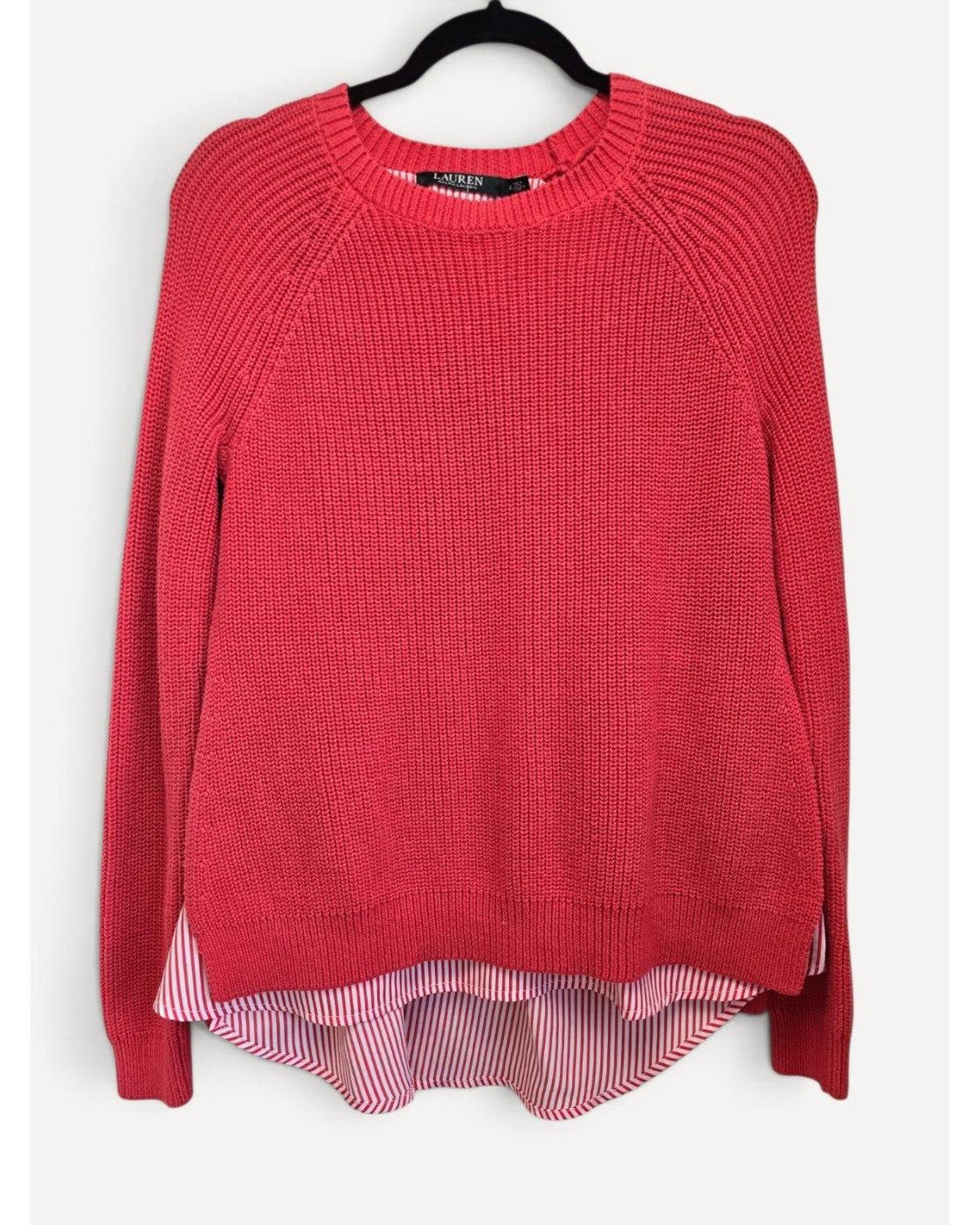 Lauren Ralph Lauren Layered-Look Ribbed Sweater, size S