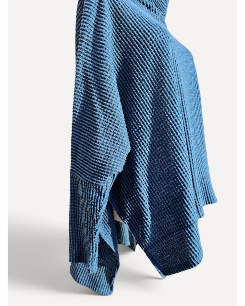 Blue Cherish Cowl-Neck Poncho Sweater, size L – photo 3
