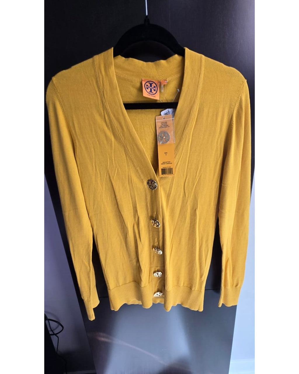 TORY BURCH Simone V-Neck Logo-Button Cardigan - NWT