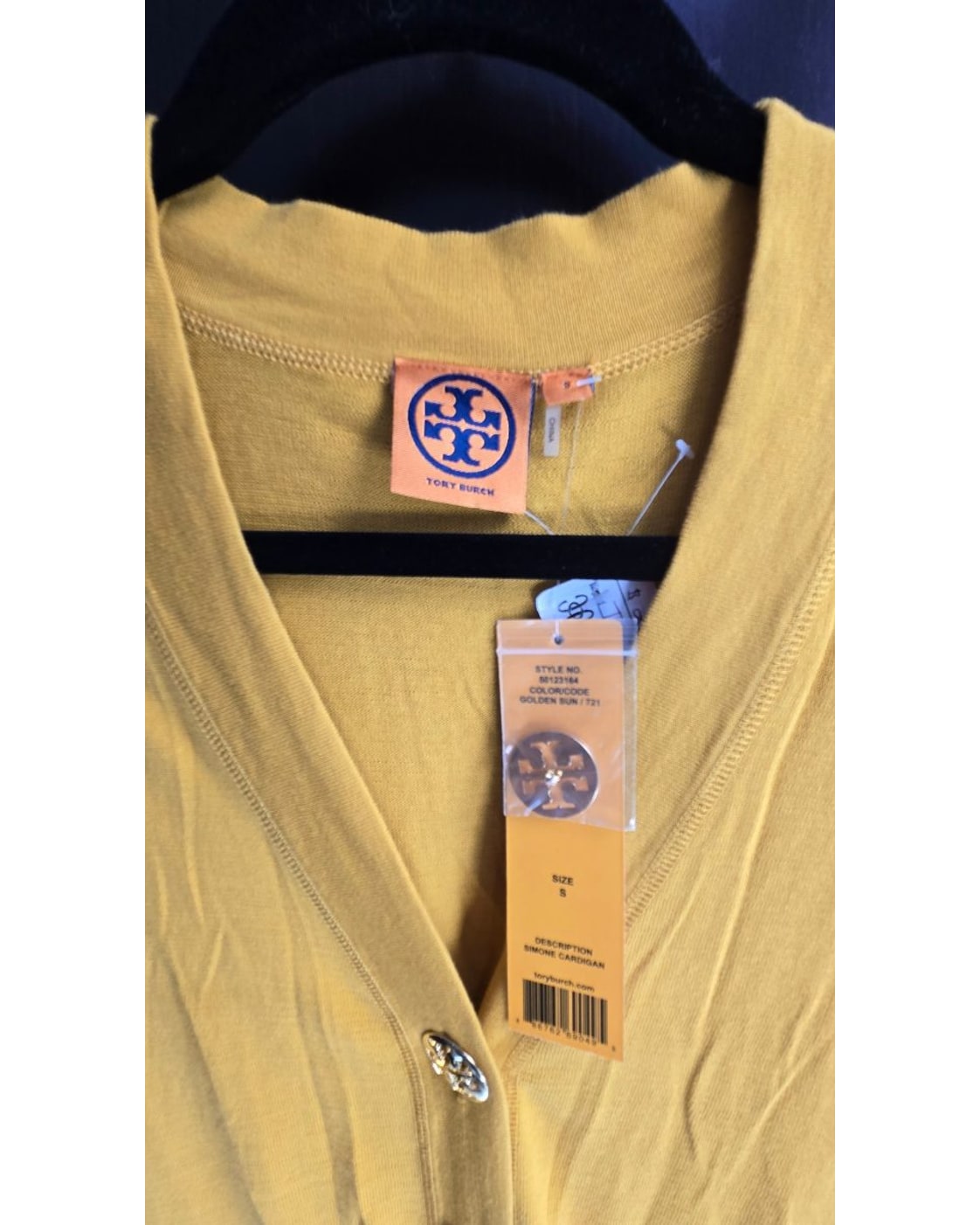 TORY BURCH Simone V-Neck Logo-Button Cardigan - NWT