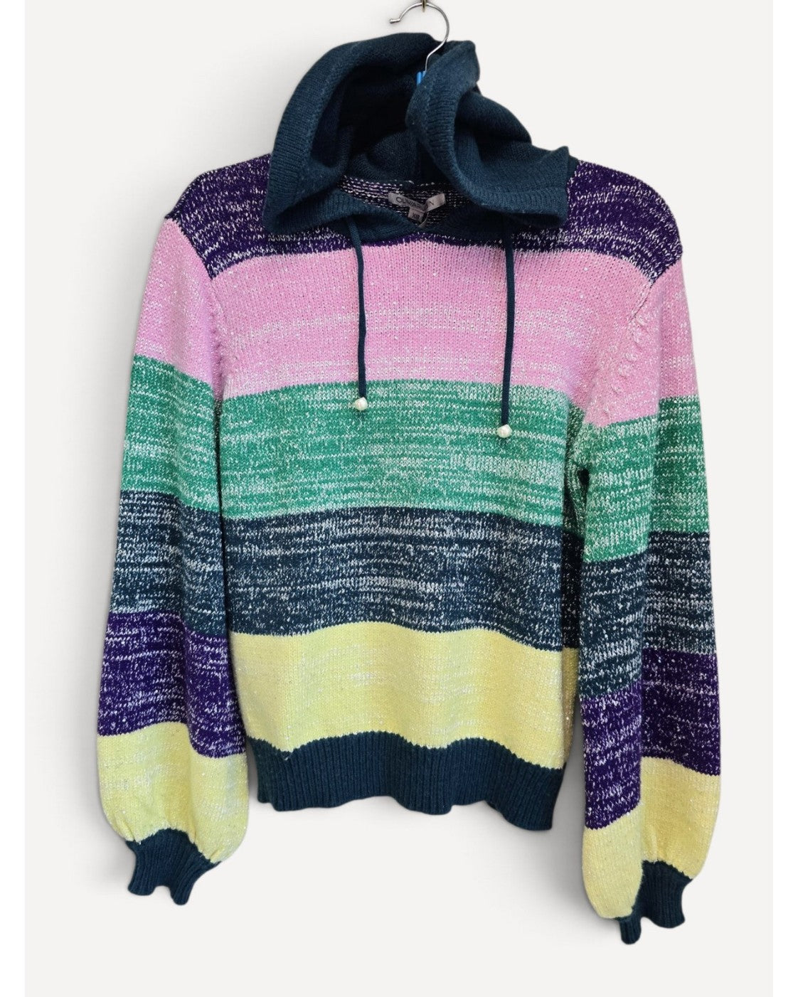 Multicolor Olivia Rubin Bold Stripe Suki Knit Hoodie - #OR0546, size XS